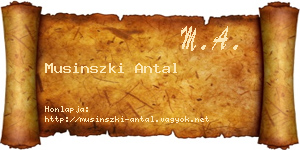 Musinszki Antal névjegykártya